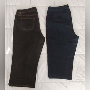 2 Women's Capri Denim Pants / Woman Within and St. John's Bay / Size 16W